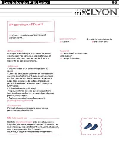 Ateliers de médiation spécial confinement 